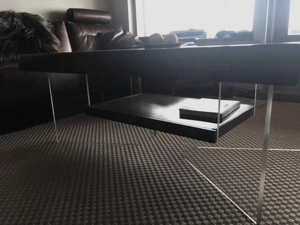 Acryl PMMA Tischbeine Selbstmachen DIY schwebender Sofatisch Wohnzimmer-Projekt Überholung Tunen