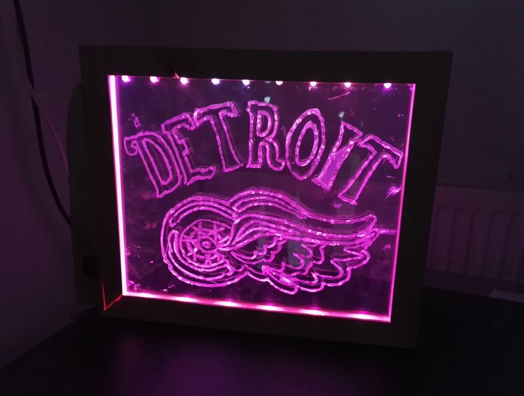 Handgearbeitete LED-Tafel Kunststoff Werkunterricht
